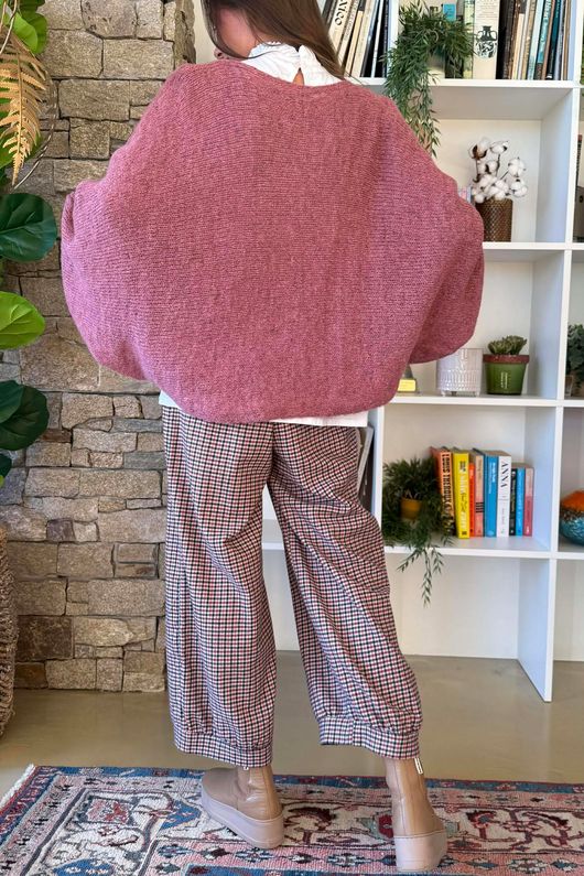 Big Softie Batwing Or Butterfly Knit Plum /13=